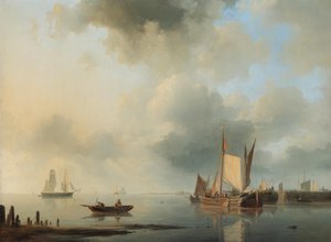 Skipsfart i en rolig havn